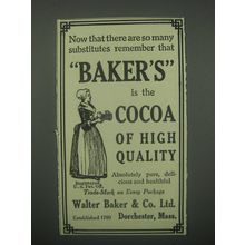1913 Baker's Cocoa Ad - Now that there are so many substitutes