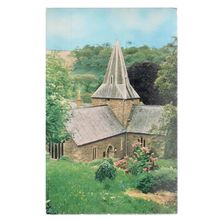 ST. JUST-IN-ROSELAND CHURCH, CORNWALL unused vintage postcard (c) =