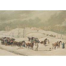 Snow Storm Disrupting Victorian Mail Coach Disaster Painting Transport Postcard
