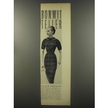 1956 Bonwit Teller Fashion by Hayette Advertisement - Plaid Sheath