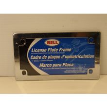 Bell Motorcycle License Plate Frame Plain Chrome NIP 46147-1 Scooter