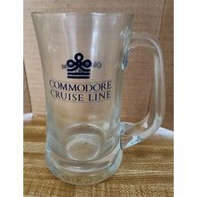 Vintage Commodore Cruise Line Heavy Glass Beer Mug Oktober Fest 1987