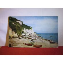 BEACH & CLIFFS, BEER, DEVON unused vintage postcard. by Valentine =