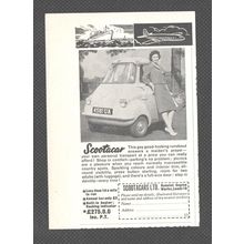 SCOOTACARS LTD., Hunslet Engine Works LEEDS :- Original Vintage 1961 Advert