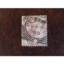 1881 GB Queen Victoria SG172 1d lilac used stamp Petersfield January 4 1900