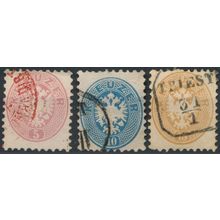 Coat of Arms: 3 Values - Austria 1863 - FH - MiNr 32/4