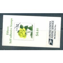 3049b-d Bk241 32c Yellow Rose Fine MNH 2 Pane/10/5 P# S1111 L00224