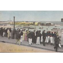 Alger Port Amiraute Boulevard Sailors Sailing Ship Algeria Morocco Postcard