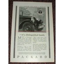 1925 Packard Car Ad - of a Distinguished Family, NICE!!