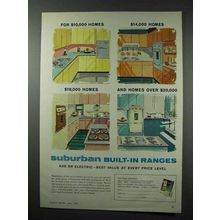 1959 Suburban Built-in Range Ad - Homes over $20,000