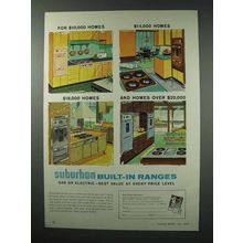 1959 Suburban Built-in Range Ad - For $10,000 Homes