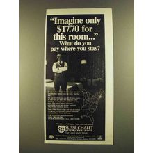 1980 Susse Chalet Ad - Imagine Only $17.70 For Room