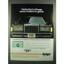 1988 Budget Rent a Car Ad - Unlimited Mileage Never Looked so Good