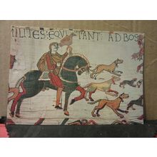 HAROLD RIDES TO BOSHAM unused postcard. BAYEUX, THE QUEEN MATILDA TAPESTRY =