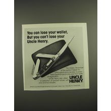 1983 Schrade Uncle Henry Stockman B97UH Knife Ad - You can lose your wallet