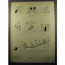 1950 Holiday Magazine Advertisement - Cartoon by Alain