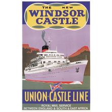 Union Castle Line Ship To Windsor Castle Poster Postcard