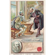 Duke of Sully Maximilien de Béthune Printed Signed Bendorps Small Old Trade Card