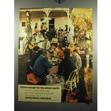 1972 Carling Black Label Beer Ad - Flavor enough for the whole world
