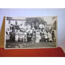 UNKNOWN GROUP fancy dress, village fete? antique? photograph postcard =