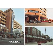 Harrow C&As Department Store Bus Station Black Cabs Middlesex Postcard