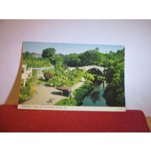AULD BRIG O'DOON & TEA GARDENS, AYR, SCOTLAND used postcard 1985 pm by Dennis =
