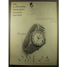 1961 Omega Constellation Watch Advertisement - Now.. A self-winder chronometer