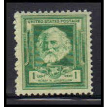 864 1c Henry Longfellow Fine MNH KA2495