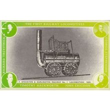 Stockton & Darlington Railway Timothy Hackworth Victorian Train Postcard