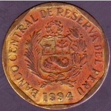 1994 Peru 10 Centimos Coin
