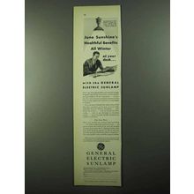 1931 General Electric Sunlamp Model C Ad - Healthful
