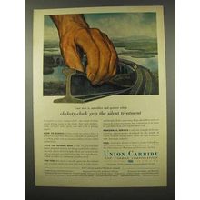 1956 Union Carbide Ad - Clickety-Clack Gets Silent