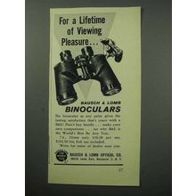 1957 Bausch & Lomb Binoculars Ad - Viewing Pleasure