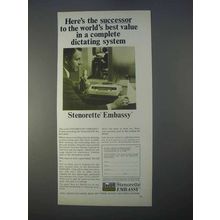 1966 DeJur Grundig Stenorette Embassy Dictating Ad - Value