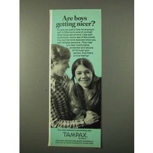 1972 Tampax Tampons Ad - Are Boys Getting Nicer?