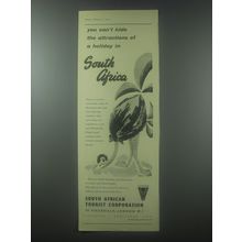 1954 South African Tourist corporation Ad - You can't hide the attractions