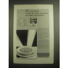 1931 Campbell's Vegetable Soup Ad - No luncheon could be more palatable