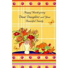 Happy Thanksgiving Dear Daughter & Family - Thanksgiving Greeting Card - 12-1302