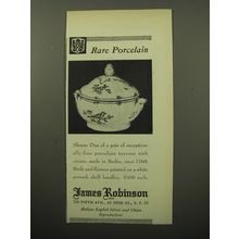 1950 James Robinson Porcelain Tureen Advertisement - Rare Porcelain