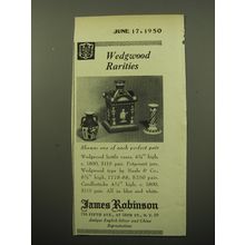 1950 James Robinson Wedgwood Ad - Bottle Vase, Potpurri Jar, Candlesticks