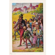 The Pied Piper Of Hamlyn German Dortmund Childrens Postcard