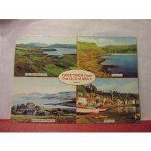 multiview, ISLE OF MULL, used postcard. 1980 pm =