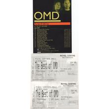 OMD Nottingham 2007 Pair Of Live Theatre Tickets & Small Flyer