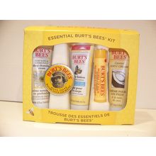 BURT'S BEES ESSENTIALS KIT TRAVEL SIZE CLEANSING CREAM HAND SALVE LOTION BALM +