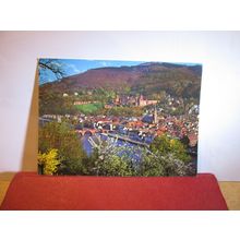 SPRING IN HEIDELBERG, GERMANY, used vintage postcard 1977 pm =
