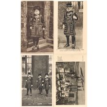 Chief Yeoman Tower Of London Beefeaters 4x Antique Postcard s