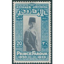 Egypt 1929 20m slate & turquoise Prince's Birthday SG181 unused