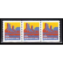 2902 5c Butte Very Fine MNH Strip of 3 PA3365