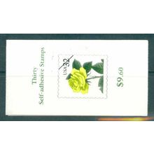 3049d Bk242 32c Yellow Rose Very Fine MNH 5 Pane/6 L00044