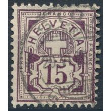 Cross & Numeral: 15c - Switzerland 1882 - FH - MiNr 57 (B)
